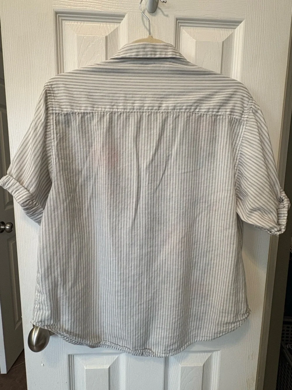 Kyla Sea Women's Blue Stripe Embroidered Button-Down Shirt - Picture 2 of 11